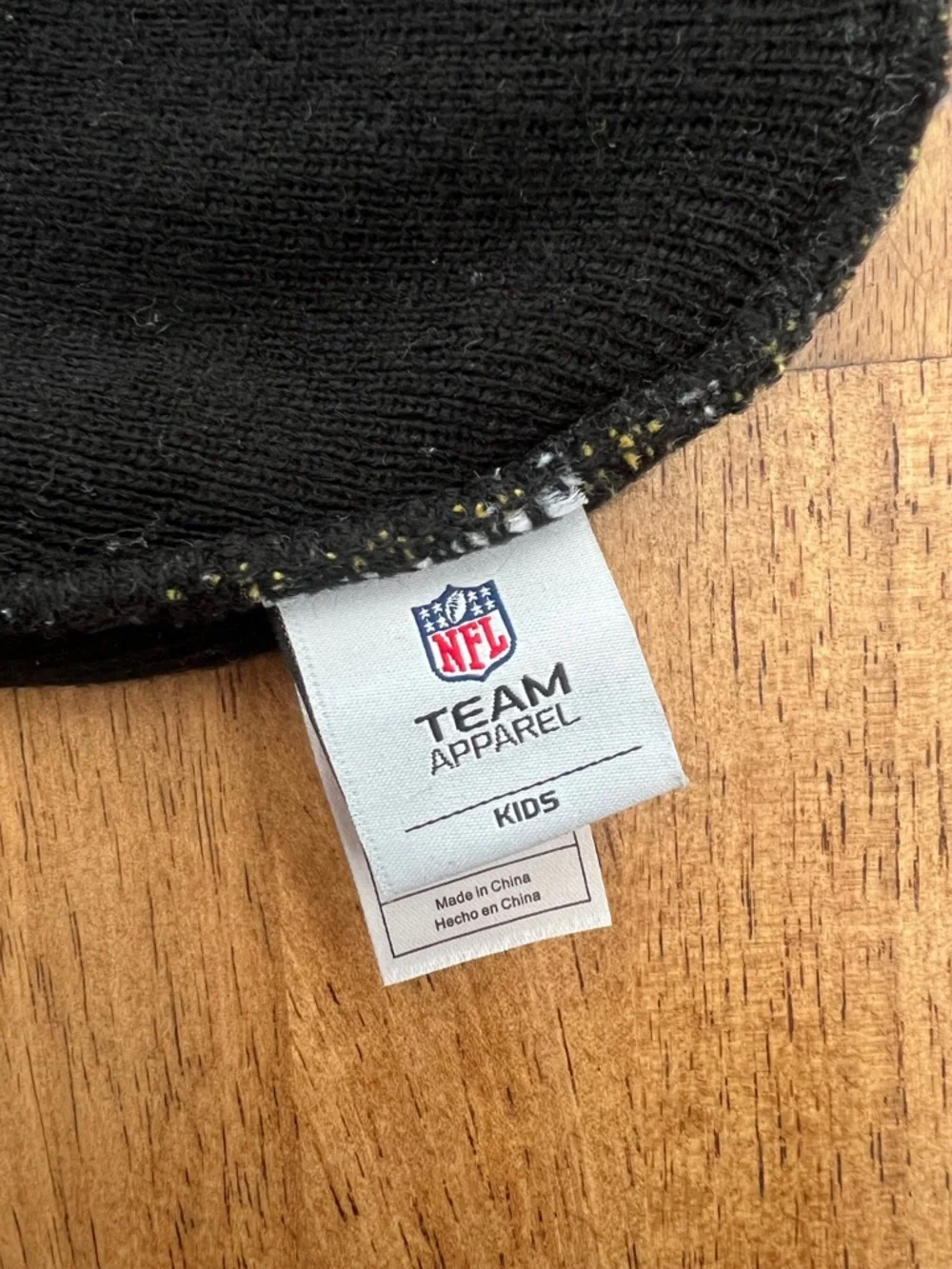 NFL Team Apparel Pittsburgh Steelers Kids Beanie Knit Hat Yellow‎ Black Stripe